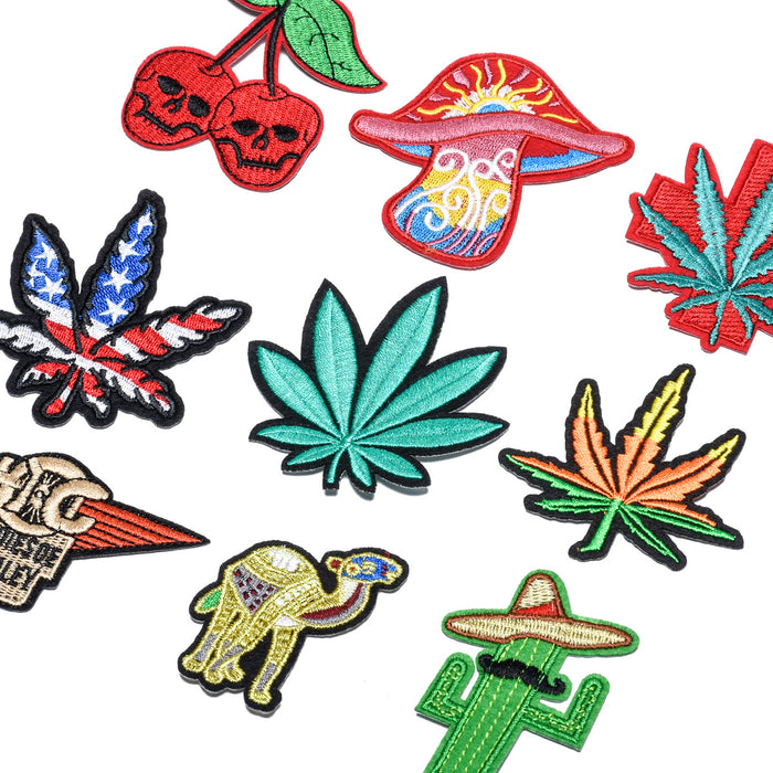 Wholesale Cloth Leaf Wings Mask Badge Clothing Ironing Patch Embroidery Cloth Sticker JDC-EBY-Lide014