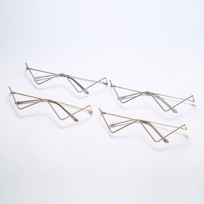 Wholesale personalized pieceless metal diamond glasses JDC-SG-BaiLuan002