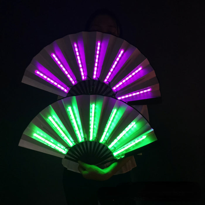 Wholesale Decorative LED Lighting Fan Color Luminous Folding Fan Bar JDC-DCN-FGF001