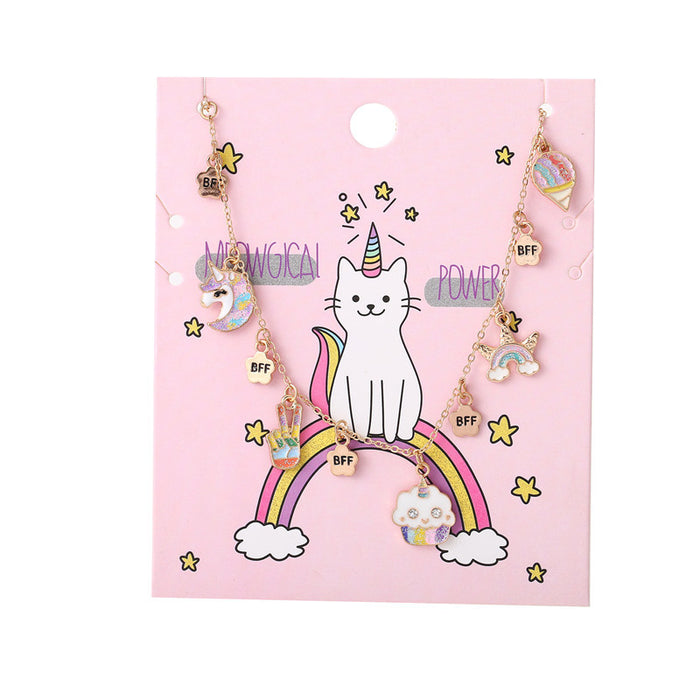 Wholesale Bracelet Alloy Kids Rainbow Unicorn JDC-BT-ZhuoM003