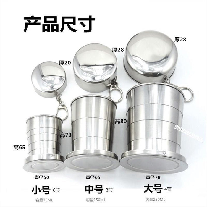 Wholesale 304 Stainless Steel Telescopic Cup Outdoor Folding Cup JDC-FC-Chuzhuo001