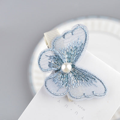 Clips de cabello al por mayor bordado retro mariposa hecha a mano jdc-hc-yuy001