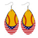 Jewelry WholesaleWholesale Independence Day Flag Baseball Printed PU Leather Earrings JDC-ES-Chengy013 Earrings Chengy %variant_option1% %variant_option2% %variant_option3%  Factory Price JoyasDeChina Joyas De China