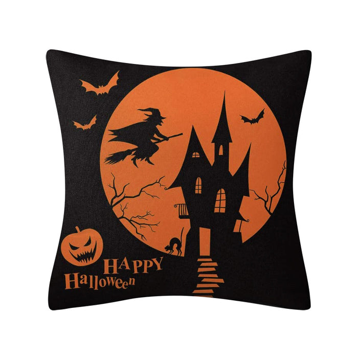 Wholesale Pillowcase Halloween Linen Pillowcase Orange Home Decor JDC-PW-Mengde002