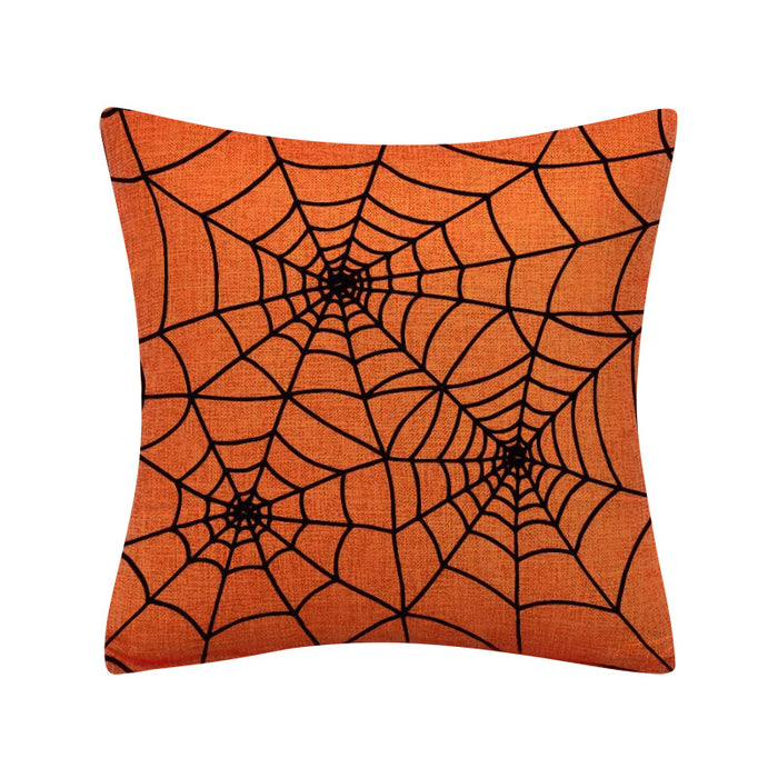 Caja de almohada al por mayor Halloween Linen almohada Decoración del hogar de naranja JDC-PW-Mengde002