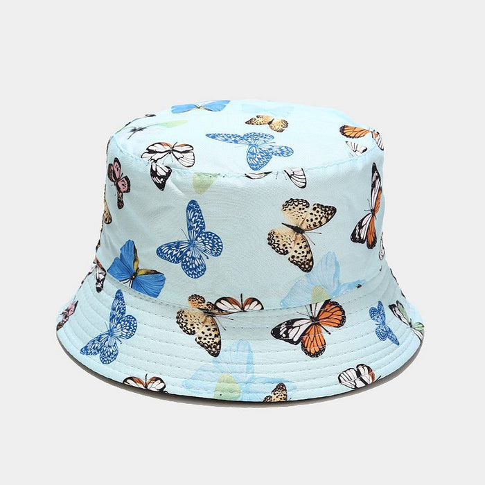 Patrón de mariposa de color al por mayor Sombrero de pescadores Summer Summer Pure Cotton Moq≥2 JDC-FT-Lvyi003