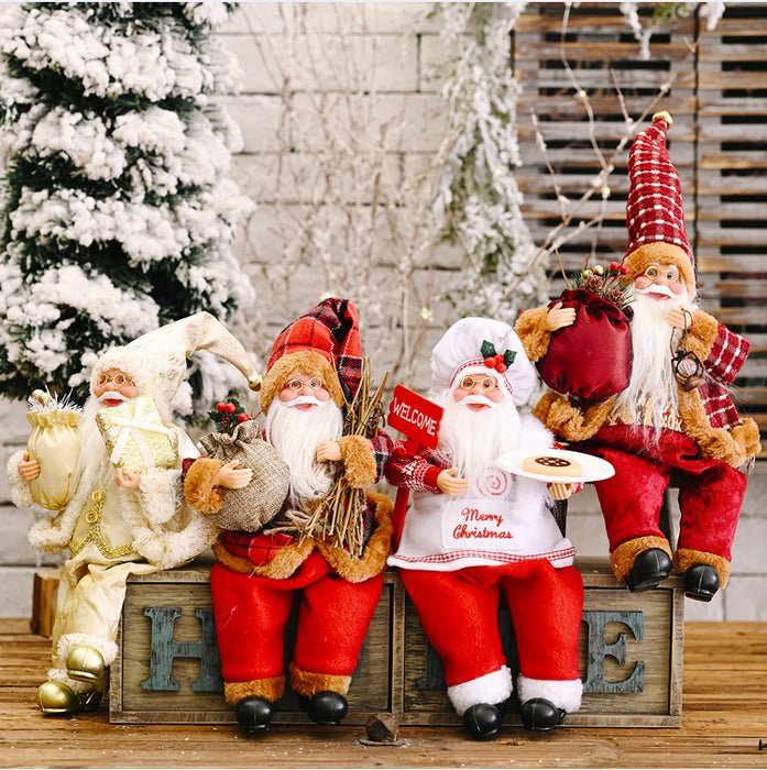 Wholesale Decorative Christmas Standing Santa Claus Doll Ornament MOQ≥2 JDC-DCN-huas002