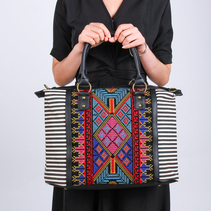 Wholesale Shoulder Bag Canvas Embroidered Travel Bag MOQ≥3 JDC-SD-HMLD001