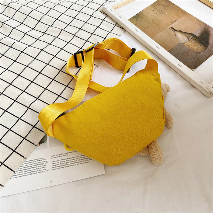 Wholesale Shoulder Bag Canvas Cute Bear Diagonal Waist Bag JDC-SD-MJ008