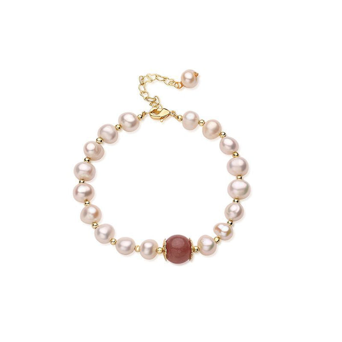 Wholesale Bracelet Strawberry Crystal Baroque Pearl Bracelet JDC-BT-NianJ003