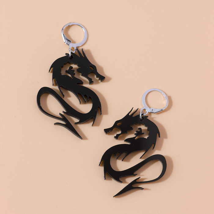 Wholesale Earrings Acrylic Mirror Dragon Pendant Earrings MOQ≥2 JDC-ES-Yida023