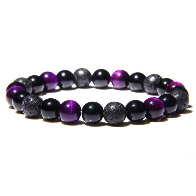 Wholesale Natural Stone Tiger Eye Hematite Beads Magnet Men Bracelet JDC-BT-YinY003