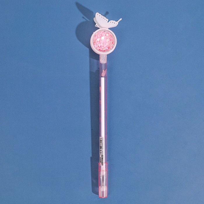 Wholesale Sequin Butterfly Repellent Plastic Ballpoint Pen JDC-BP-Gangs004