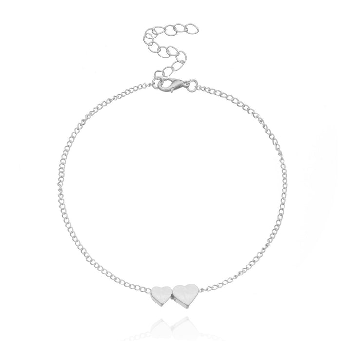 Wholesale geometric alloy heart anklets JDC-AS-ZW021