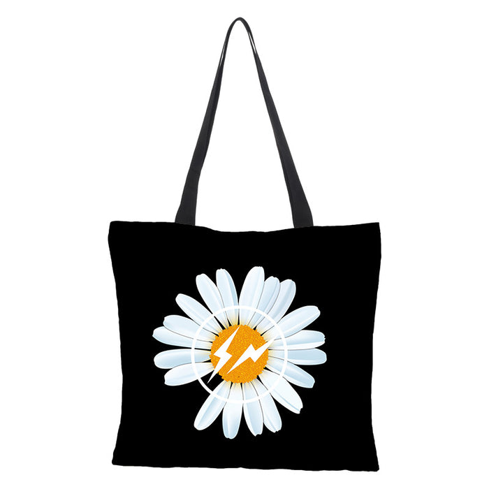 Wholesale Printing Waterproof Cotton Linen Small Daisy Printing Eco-friendly Shopping Bag JDC-SD-QTu010