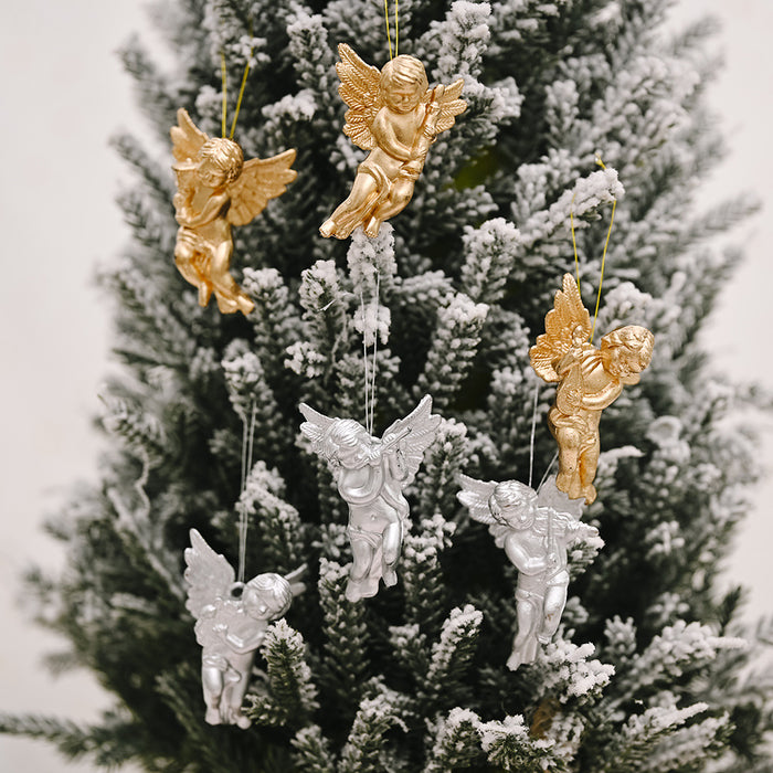 Decorativo de Navidad Decorativo de oro y colgante de ángel plateado de la altura MOQ≥2 JDC-DCN-HB008
