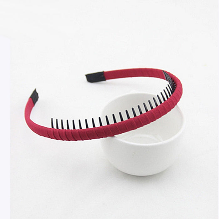 Wholesale toothed hairpin wide edge non-slip clip fabric headband JDC-HD-JunK001