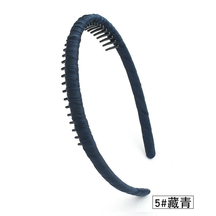Wholesale toothed hairpin wide edge non-slip clip fabric headband JDC-HD-JunK001