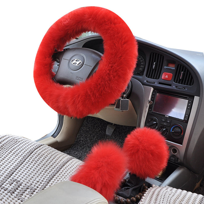 Wholesale Car Accessories Wool Warm Car Steering Wheel Cover Gloves 3 Piece Set MOQ≥2 JDC-CA-AoY001