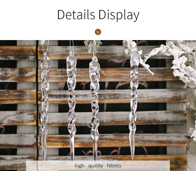 Wholesale Christmas Decorative Transparent Ice Strips Thread Pendant JDC-DCN-HB010