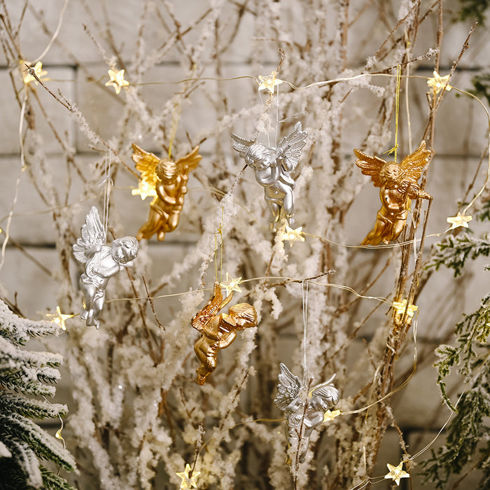 Decorativo de Navidad Decorativo de oro y colgante de ángel plateado de la altura MOQ≥2 JDC-DCN-HB008