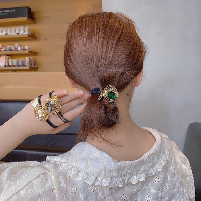 Wholesale Hair Scrunchies Alloy Crystal JDC-HS-Hankou009