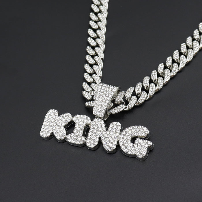 Wholesale Necklaces Alloy Trendy Hip Hop Exaggerated KING Letters JDC-NE-Haojie007