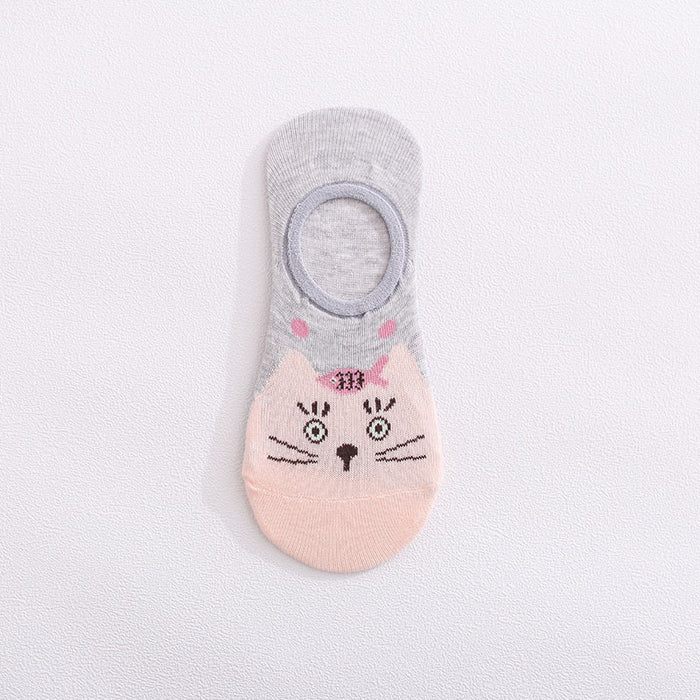 Wholesale Ladies Cartoon Breathable Shallow Mouth Invisible Socks JDC-SK-XFS001