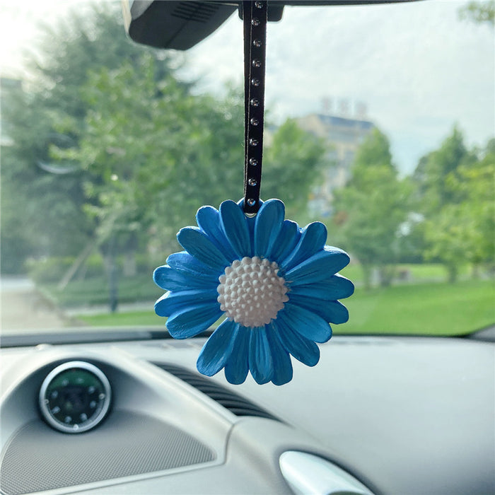 Wholesale Car Accessories Plaster Small Daisy Flower Rearview Mirror Hanging Ornament MOQ≥2 JDC-CA-LanYu010