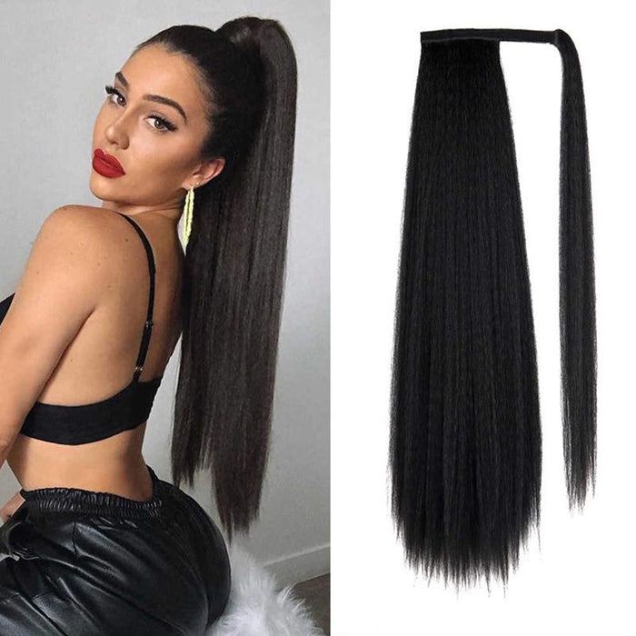 Wholesale Wigs high temperature silk can not be dyed loose straight ponytail MOQ≥3 JDC-WS-FNY008