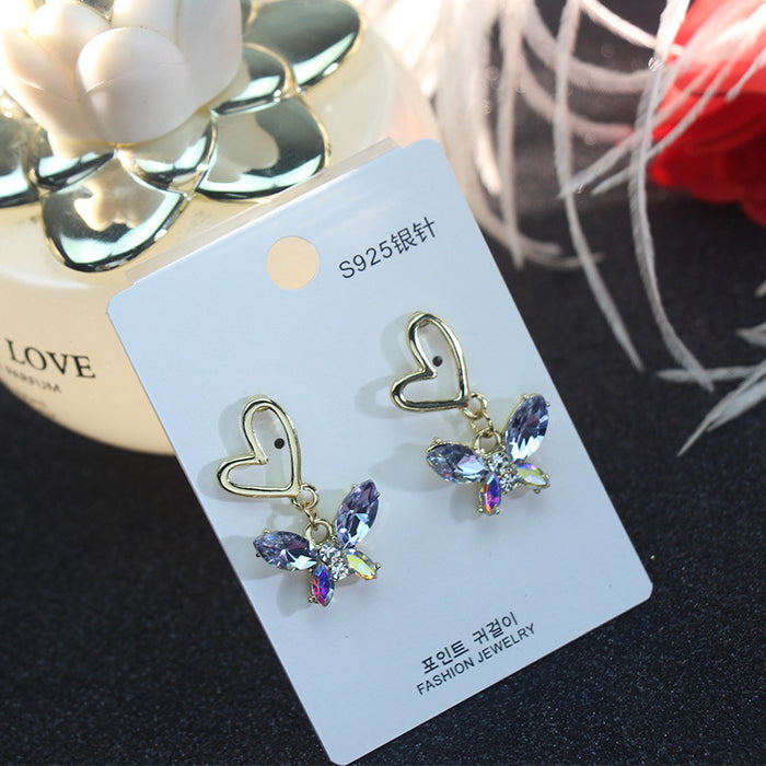 Wholesale pink 925 silver needle earrings MOQ≥3 JDC-ES-jinghy007