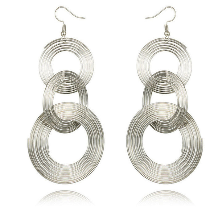 Wholesale Earrings Metal Exaggerated Multilayer Circles JDC-ES-LanT021