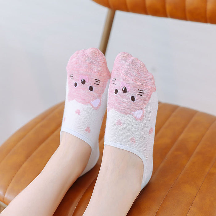 Wholesale Ladies Cartoon Breathable Shallow Mouth Invisible Socks JDC-SK-XFS001