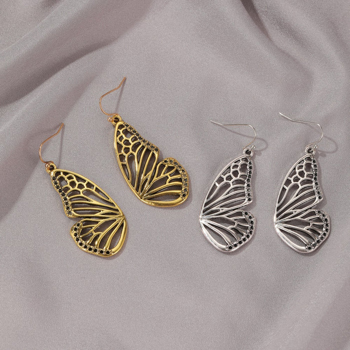 Wholesale Earrings Hollow Butterfly Metal Butterfly Wings JDC-ES-D003