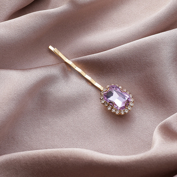Wholesale Retro Sweet Purple Rhinestone Pearl Hair Clip JDC-HC-MS043