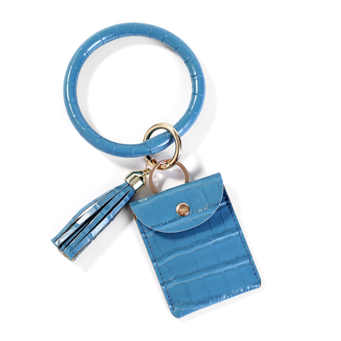 Wholesale Wristlet Keychain PU Tassel Bracelet Pendant JDC-KC-HHeng001