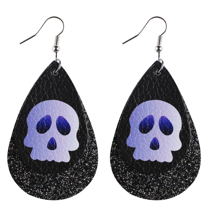 Wholesale Earrings Alloy Leather Droplet Halloween  MOQ≥2 JDC-ES-tianpi014