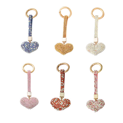 Jewelry WholesaleWholesale diamond cute peach heart car key chain JDC-KC-JFan008 Keychains 锦帆 %variant_option1% %variant_option2% %variant_option3%  Factory Price JoyasDeChina Joyas De China