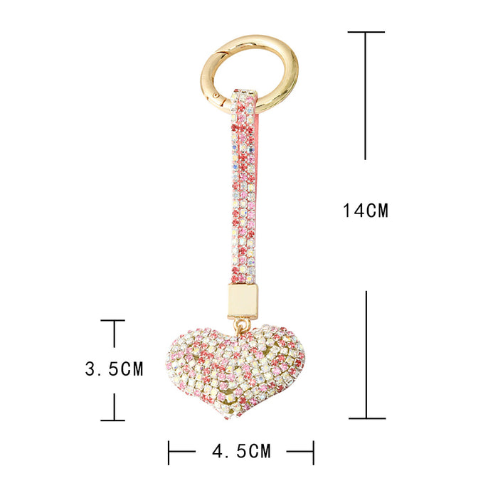 Wholesale diamond cute peach heart car key chain JDC-KC-JFan008