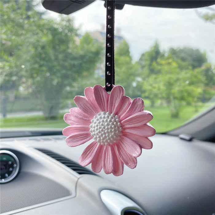 Wholesale Car Accessories Plaster Small Daisy Flower Rearview Mirror Hanging Ornament MOQ≥2 JDC-CA-LanYu010