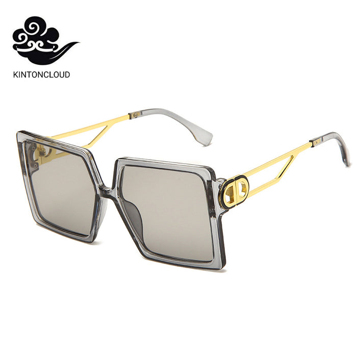 Wholesale Square Big Frame Metal Brand Sunglasses （F) JDC-SG-HNB006