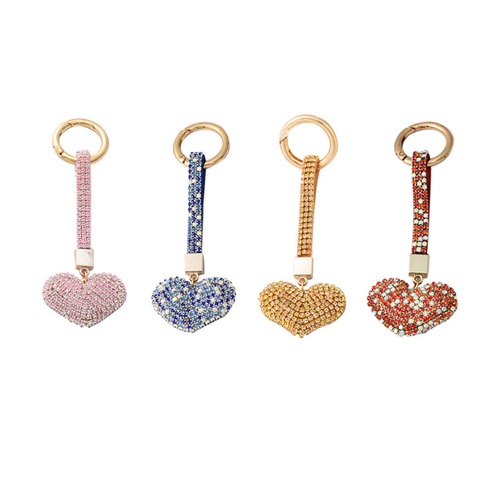 Wholesale diamond cute peach heart car key chain JDC-KC-JFan008