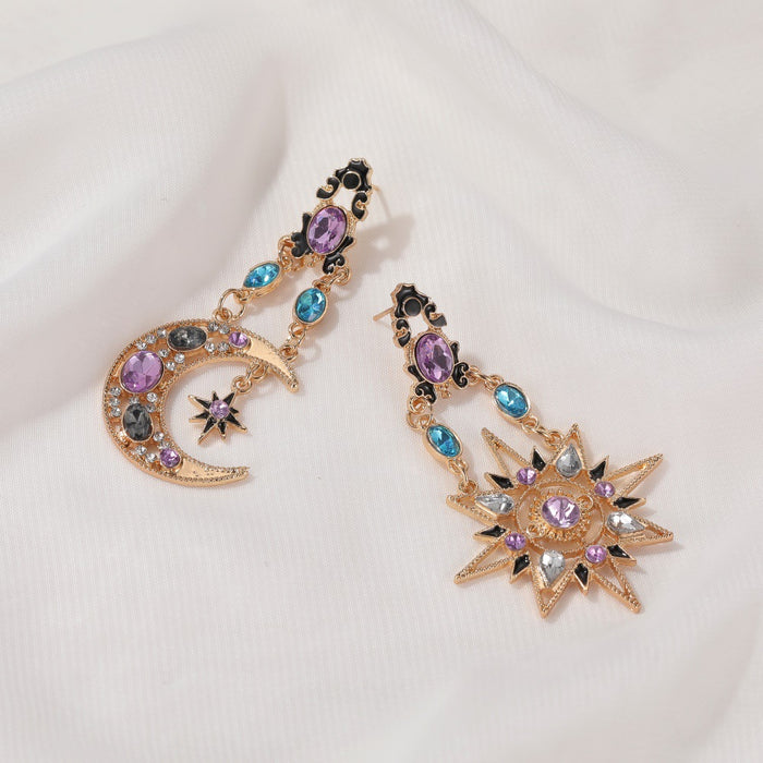 Wholesale Earrings Alloy Baroque Vintage Exaggerated Sun Moon JDC-ES-D008
