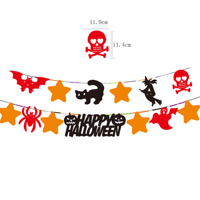 Wholesale Halloween New Alphabet Party Paper Pull Flags MOQ≥2 JDC-OS-HPai002