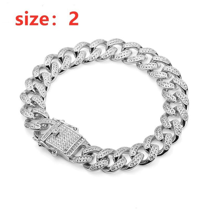 Wholesale Hip Hop Cuban Chain Jewelry Quad Bar Prismatic Men's Bracelet MOQ≥2 JDC-BT-NiC002