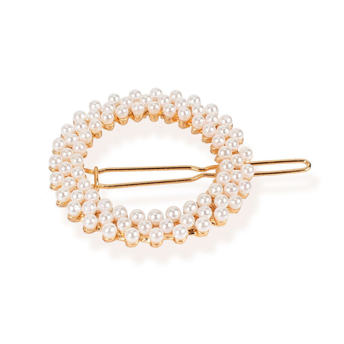Wholesale pearl inlaid hairpin bow geometric hairpin women MOQ≥2 JDC-HC-Tengyi003