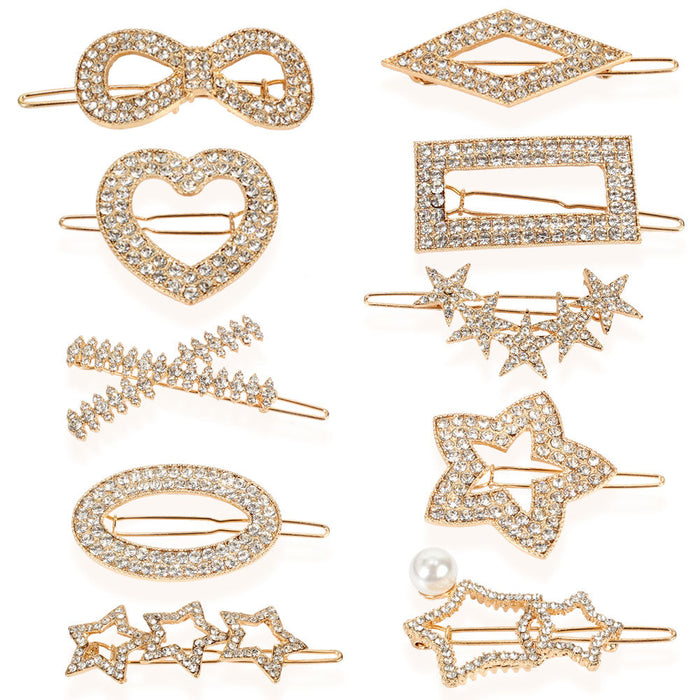 Wholesale diamond pentagram hairpin hair accessories headdress MOQ≥2 JDC-HC-Tengyi002