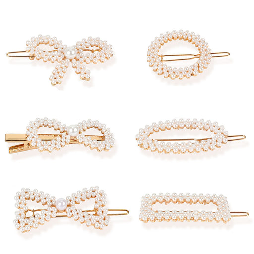 Jewelry WholesaleWholesale pearl inlaid hairpin bow geometric hairpin women MOQ≥2 JDC-HC-Tengyi003 Hair Clips 腾义 %variant_option1% %variant_option2% %variant_option3%  Factory Price JoyasDeChina Joyas De China
