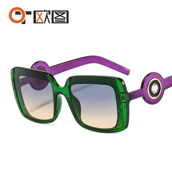 Wholesale Sunglasses AC Square Half Frame Color JDC-SG-OuT034