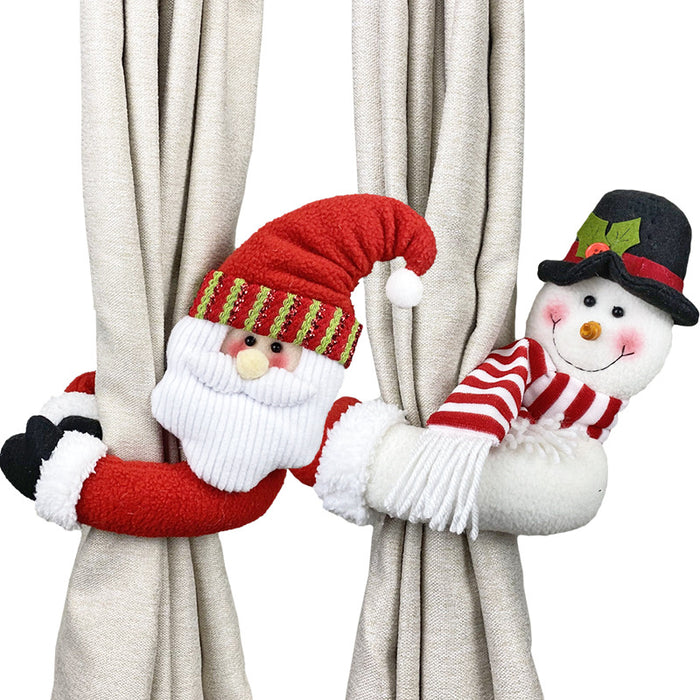 Cortina de Navidad decorativa al por mayor hebilla linda muñeca moq≥2 jdc-dcn-xindun003